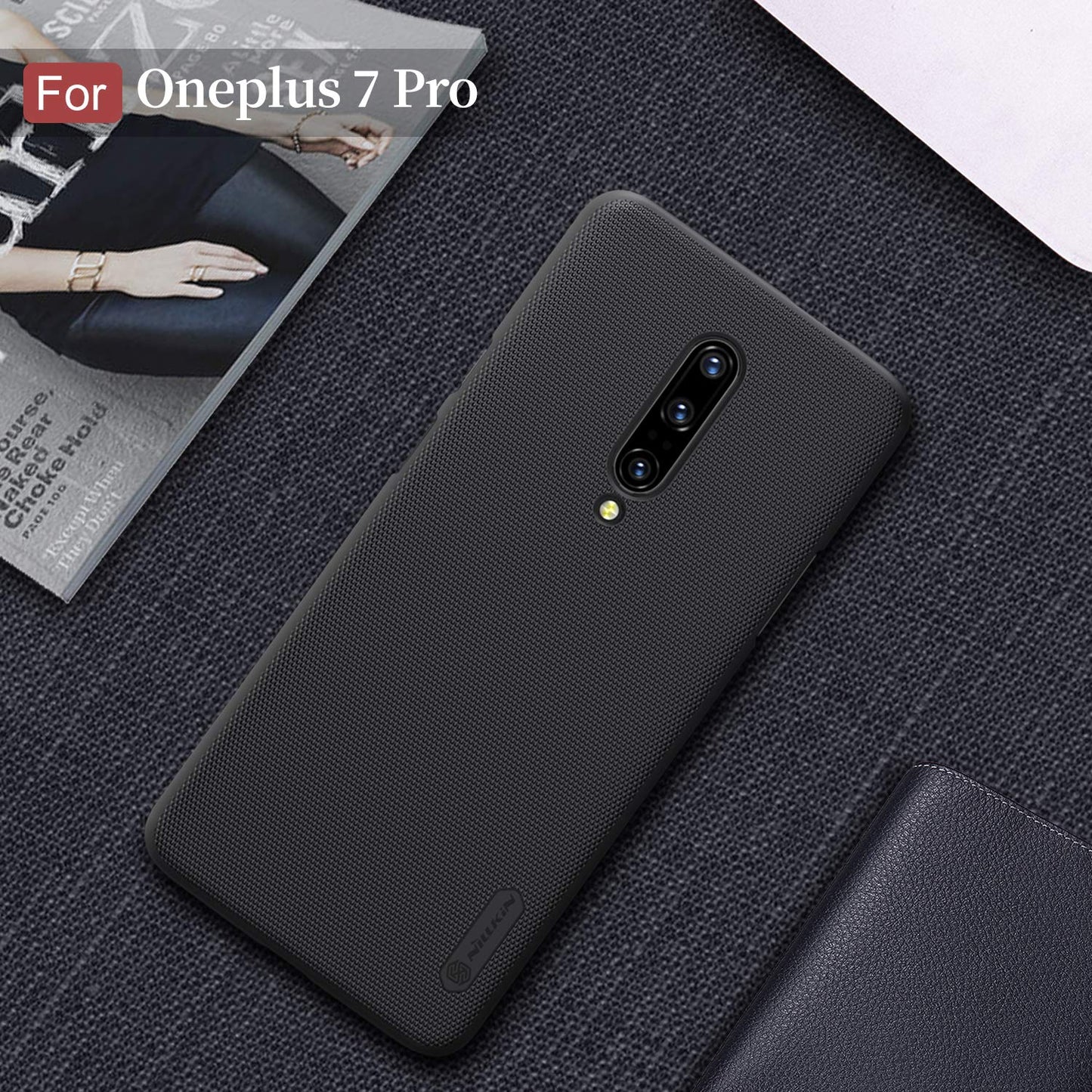 Nillkin OnePlus 7 Pro, Soft Slim Frosted All-Round Protection Anti-Falling Anti-Fingerprint Simple Style Silicone Back Cover Protector for OnePlus 7 Pro Case [Black]