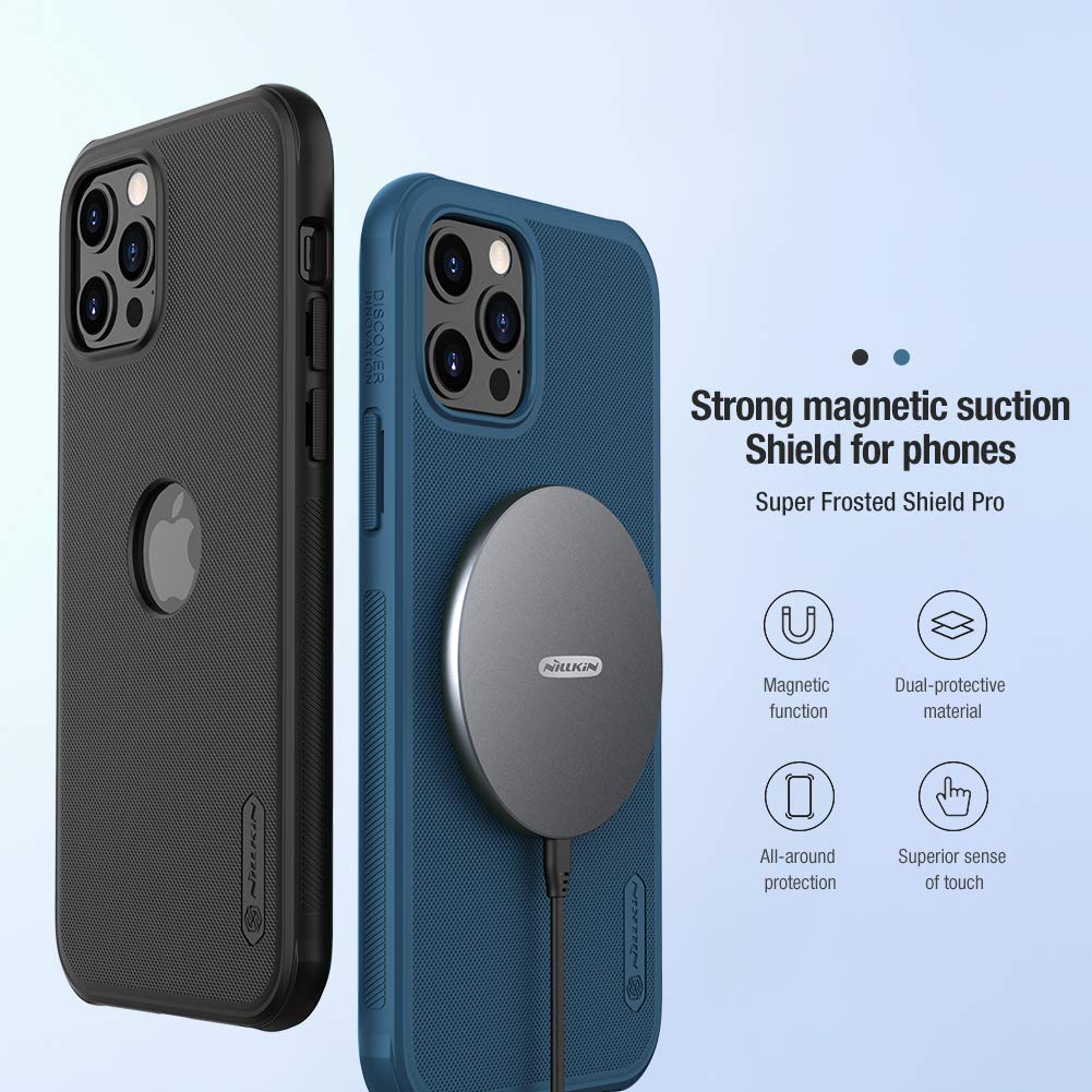 Nillkin Case for Apple iPhone 12 / iPhone 12 Pro (6.1" Inch) Super Frosted Shield Pro Hard Back Soft Border (PC + TPU) Shock Absorb Cover Raised Bezel...