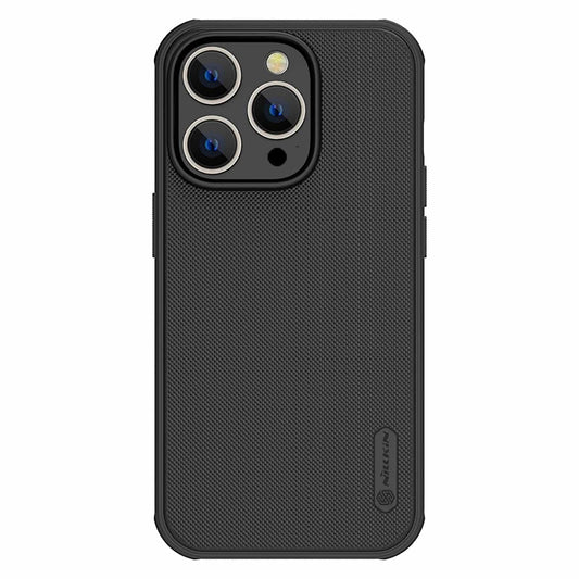 Nillkin Case for Apple iPhone 14 Pro (6.1" Inch) Super Frosted Shield Pro Hard Back Soft Border (PC + TPU) Shock Absorb Cover Raised Bezel Camera Protect PC Without Logo Cut Black