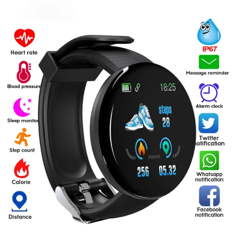 Smart Bracelet Your Health Steward Activity Tracker Smartwatch with Sleep Monitor, Step Tracking, Heart Rate Sensor for Men, Women, Kids (Black)