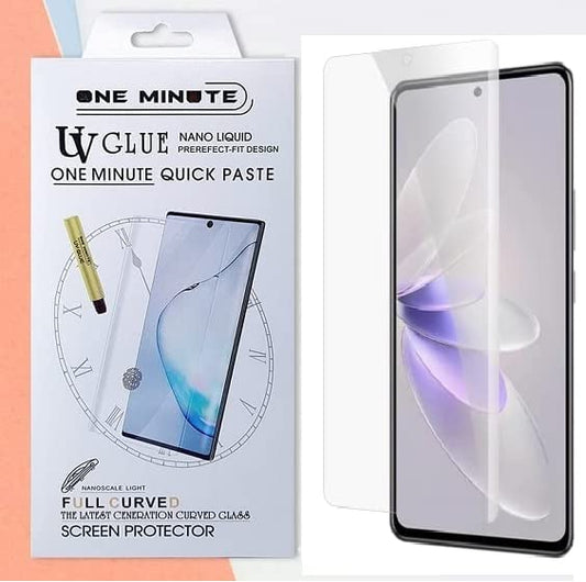 For VIVO UV Tempered Glass Screen Protector One Minute UV Odorless and Pollution-Free Quick Paste Glue Tempered Glass Screen Protector fo VIVO (Clear)