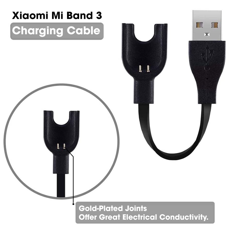 Mi Band 3 / 3i USB Adapter Power Charger Charging Cable Dock Charger Compatible for Xiaomi Mi Band 3 /3i Smart Bracelet- Black