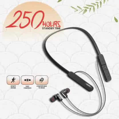 ubon CL-140 Wireless v5.2 Neckband Upto 25Hours Playtime with 200mAh Battery Earphone Bluetooth Headset  (Black, In the Ear)