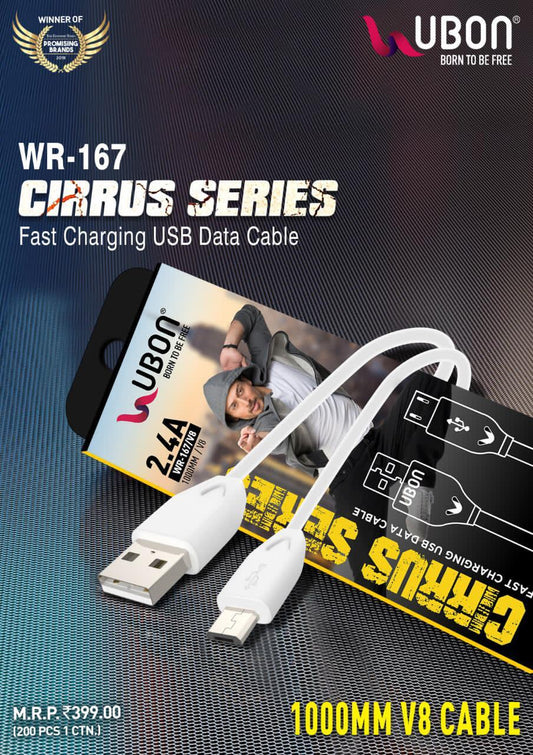 WR-167 CIRRUS SERIES Fast Charging USB Data Cable