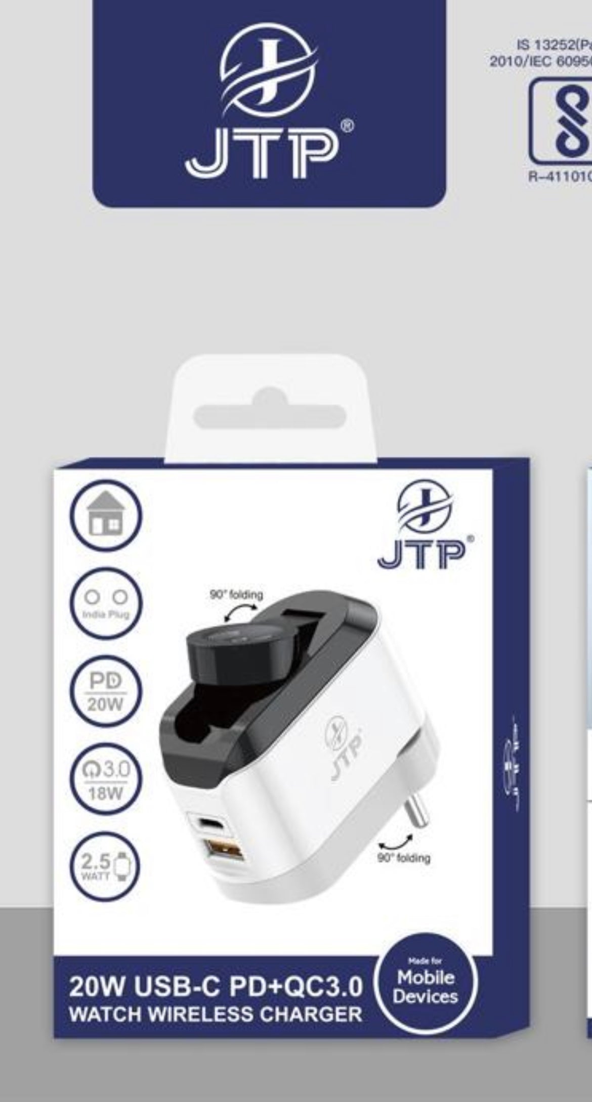 JTP 20W USB-C PD+QC3.0 WATCH WIRELESS CHARGER