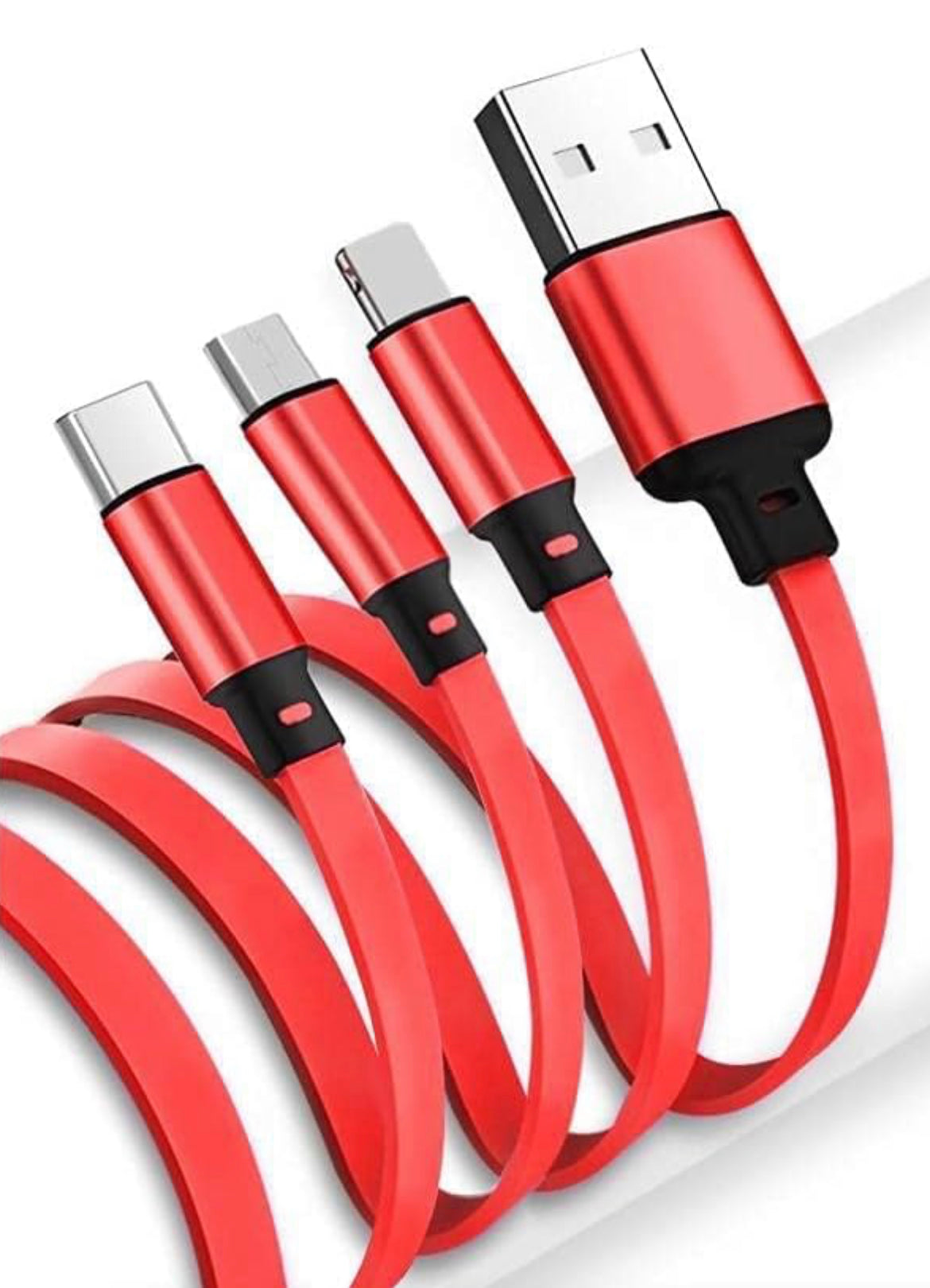 Retractable 3.0A Fast Charger Cord, Multiple Charging Cable 4Ft/1.2m 3-in-1 USB Charge Cord Compatible with Phone/Type C/Micro USB for All Android and iOS Smartphones (Random Colour)