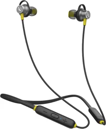 Infinity - JBL Glide 120, in Ear Wireless Earphones with Mic, Deep Bass, Dual Equalizer, 12mm Drivers, Premium Metal Earbuds, Comfortable Flex Neckband, Bluetooth 5.0, IPX5 Sweatproof (Black & Yellow)