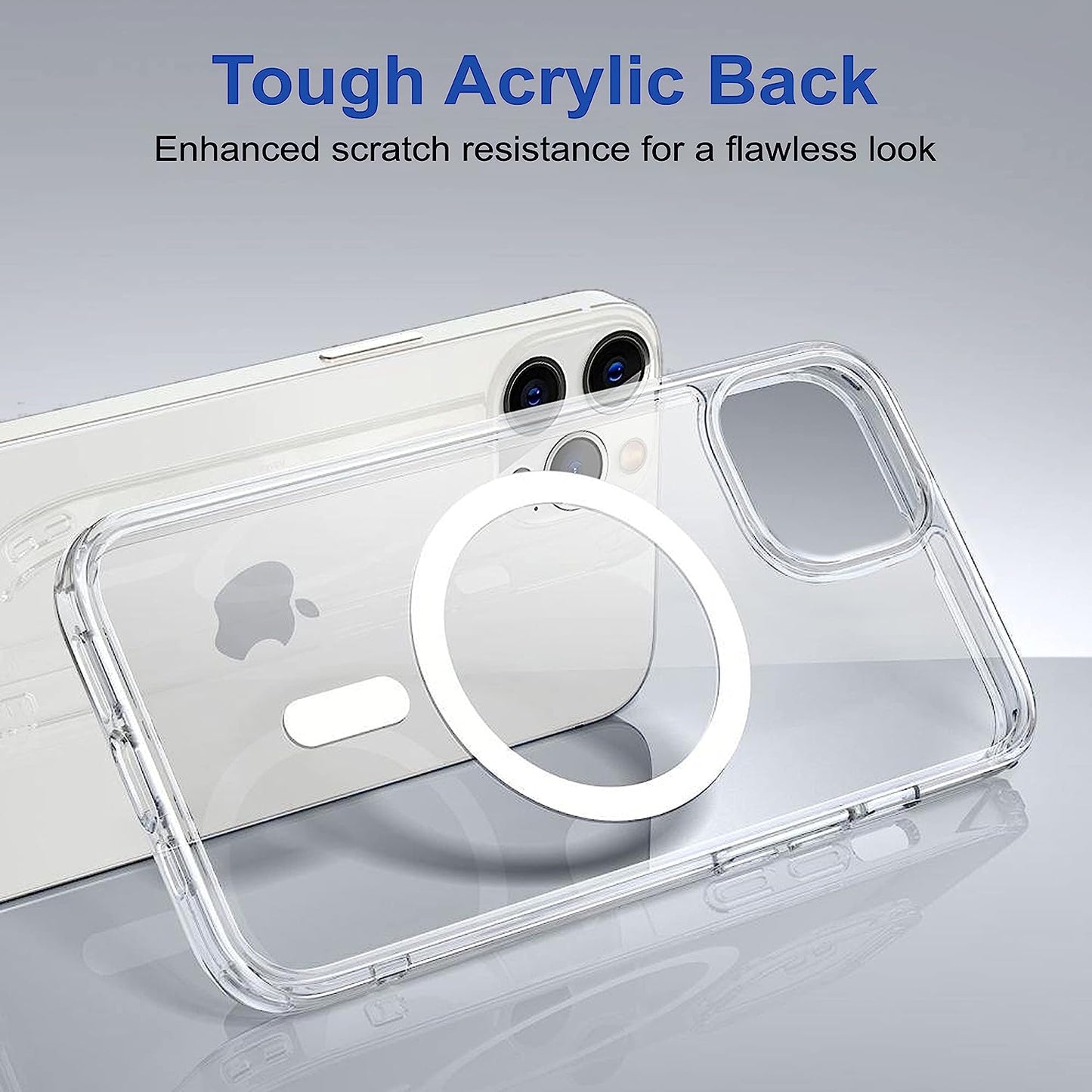 Magnetic Back Case Cover for iPhone 12 Pro Max | Compatible for iPhone 12 Pro Max Back Case Cover | Scratch-Resistant Back Case Cover | Clear