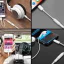 Ubon White WR-466 3.5 mm Headphone Jack Adapter Connector Supported Music Control and Calling Function Audio Adapter Phone Converter  (Yes)